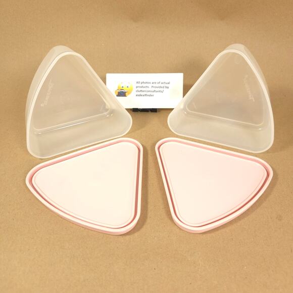 Tupperware Modular Mates Bundle #1608-8 1/2c #1611 2c #1799 Pie Mates Pink - Picture 8 of 11